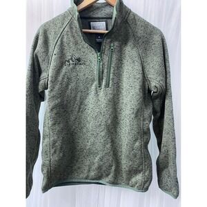 Guides Choice Alaska Gear Mens Medium Green Marled Quarter Zip Fleece Pullover